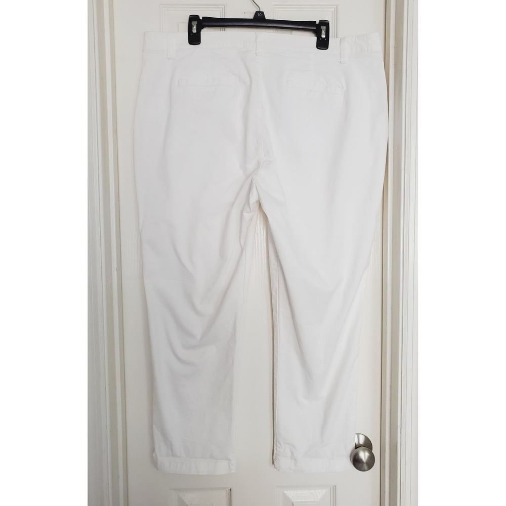 Gap Girlfriend Khaki Pants White Chino Trousers Stretch Casual Plus Size 18 - Picture 4 of 9